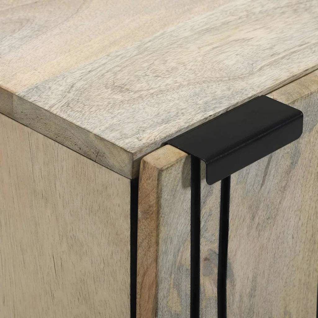 vidaXL Credenza Bianco 40 x 33 x 75 cm legno massello di mango