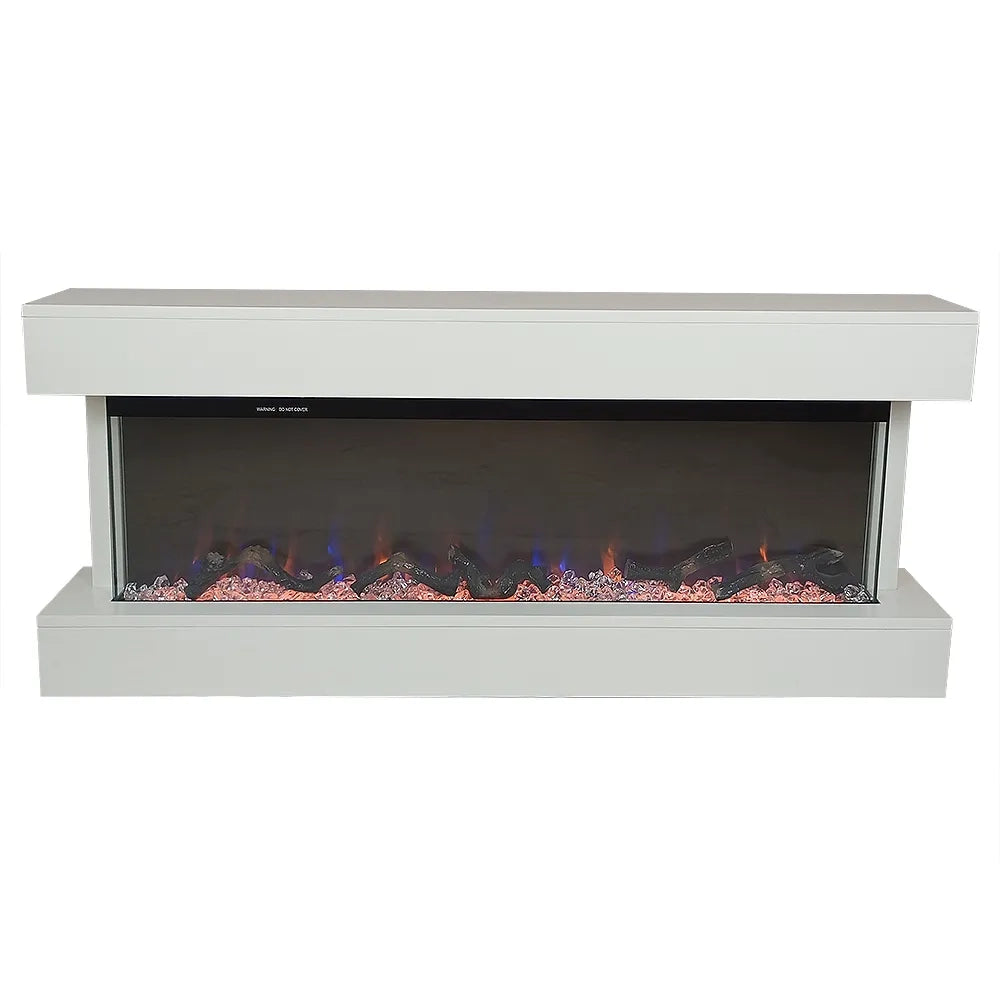 Tempo Style - Camino elettrico a parete e da incasso ALARO PLUS | Stufa ventilata da 750W/1500W a basso consumo (Bianco, 128cm)