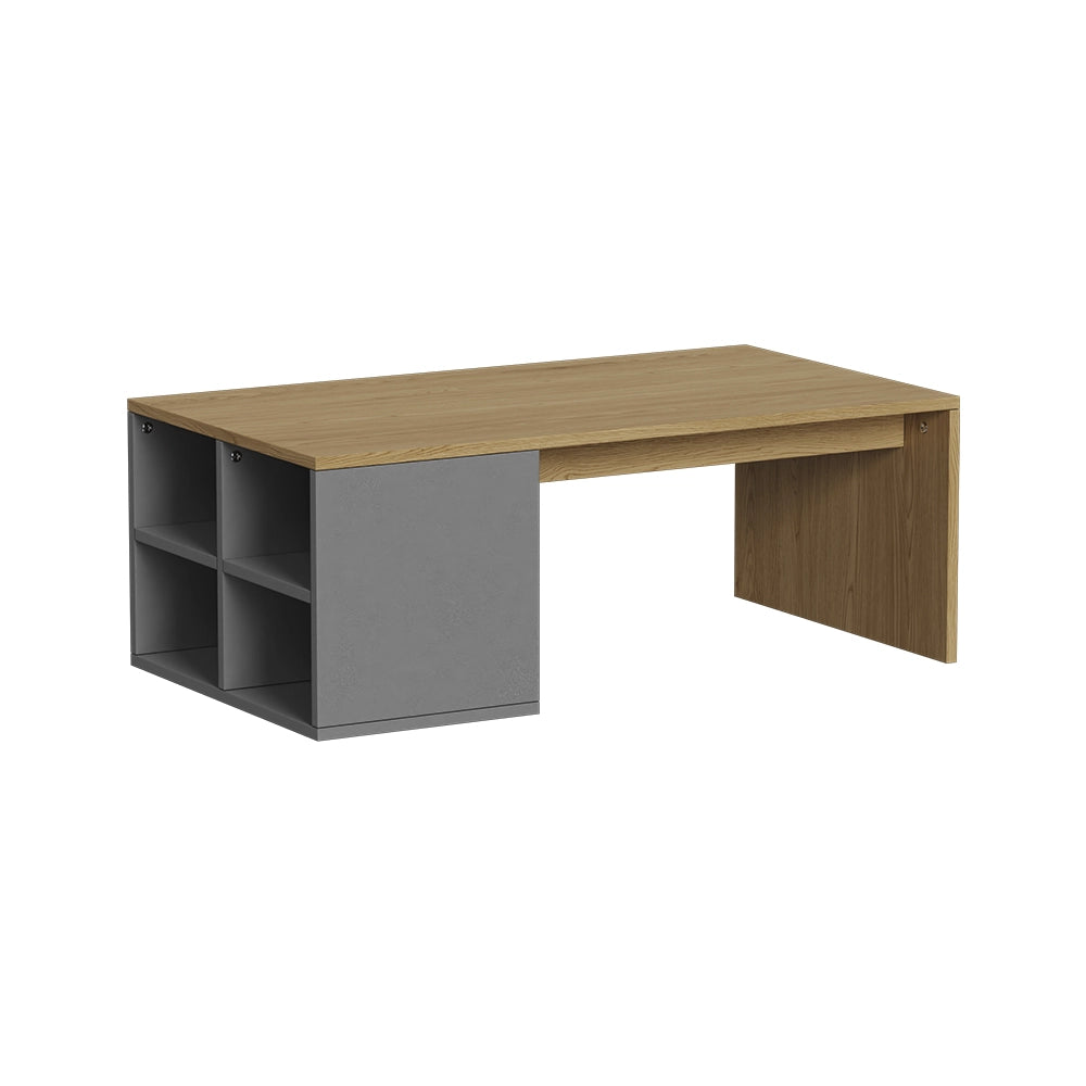 Vicco Tavolino da salotto Antracite/quercia 90 x 50 cm Con 4 scomparti aperti