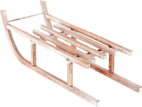 Decorazione in legno - set di 2 figure decorative - naturale - 60 x 19 x 18 cm - 2 pezzi.