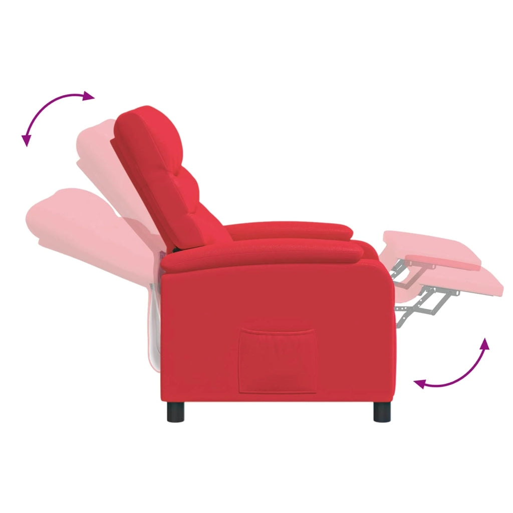 Divano Sedia-Poltrona reclinabile Rosso Similpelle 797817