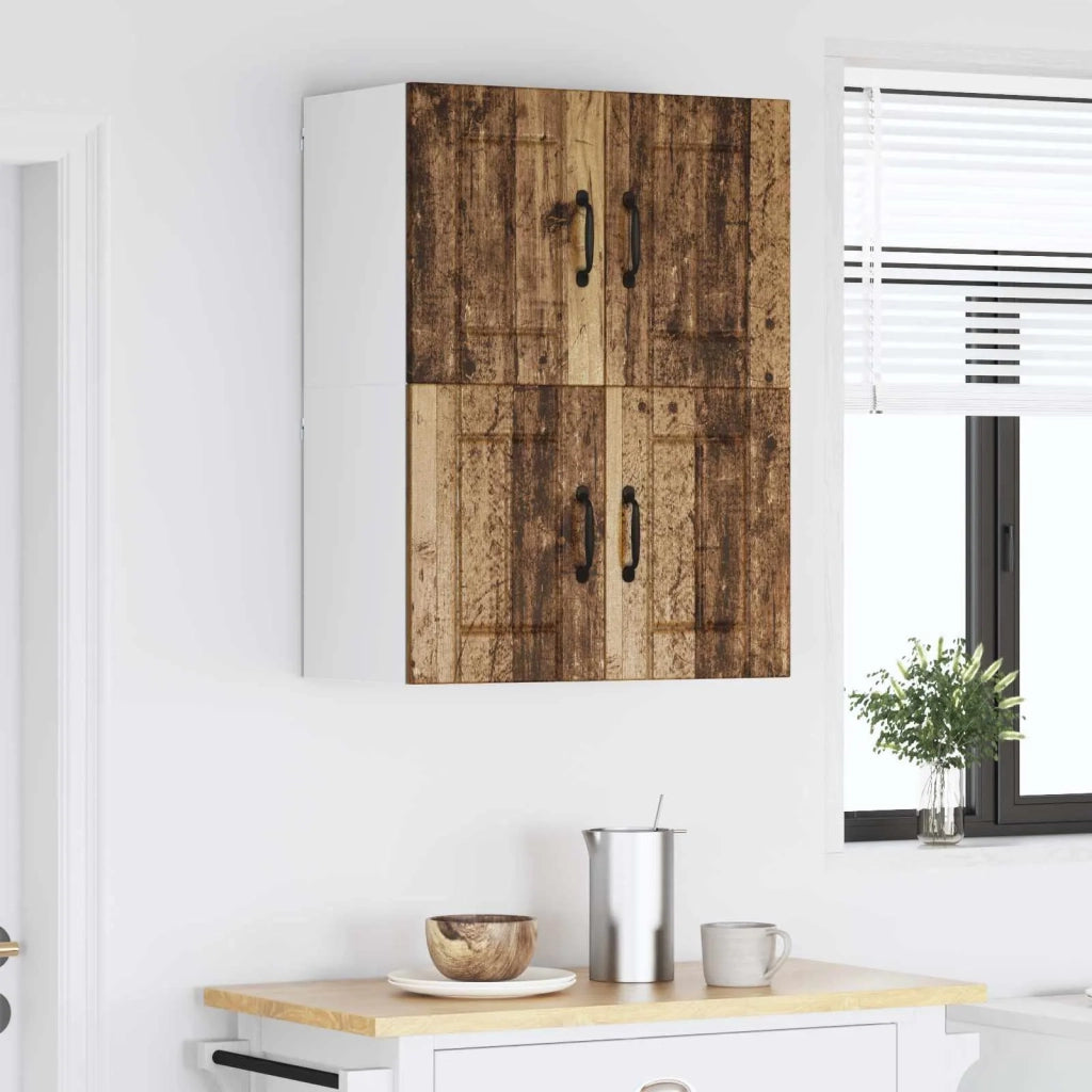 Armadi a pareti per cucina con porta Lucca 2 pcs Legno antico 884931