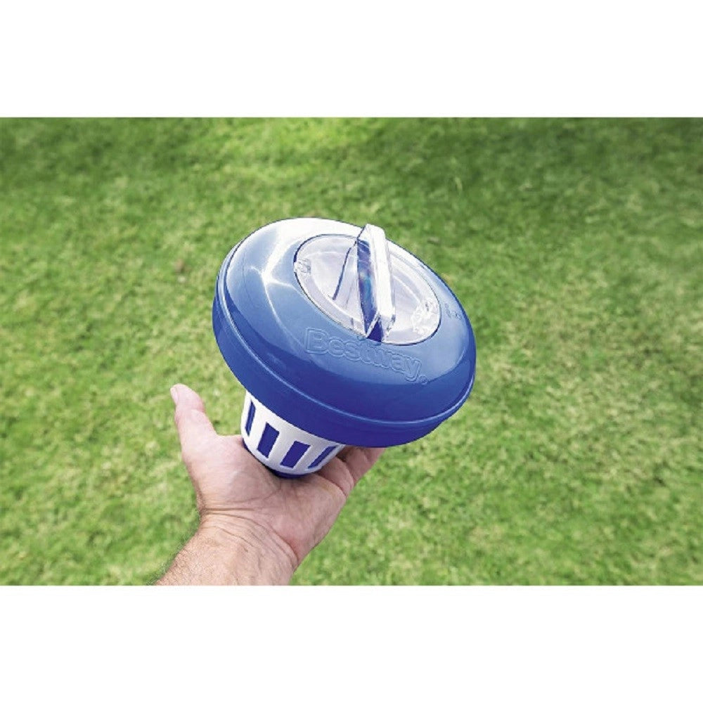 Trade Shop - Dispenser Galleggiante Cloro Medio 16,5 Cm Per Pastiglie Dm 7,5 Cm Piscine 58071 -