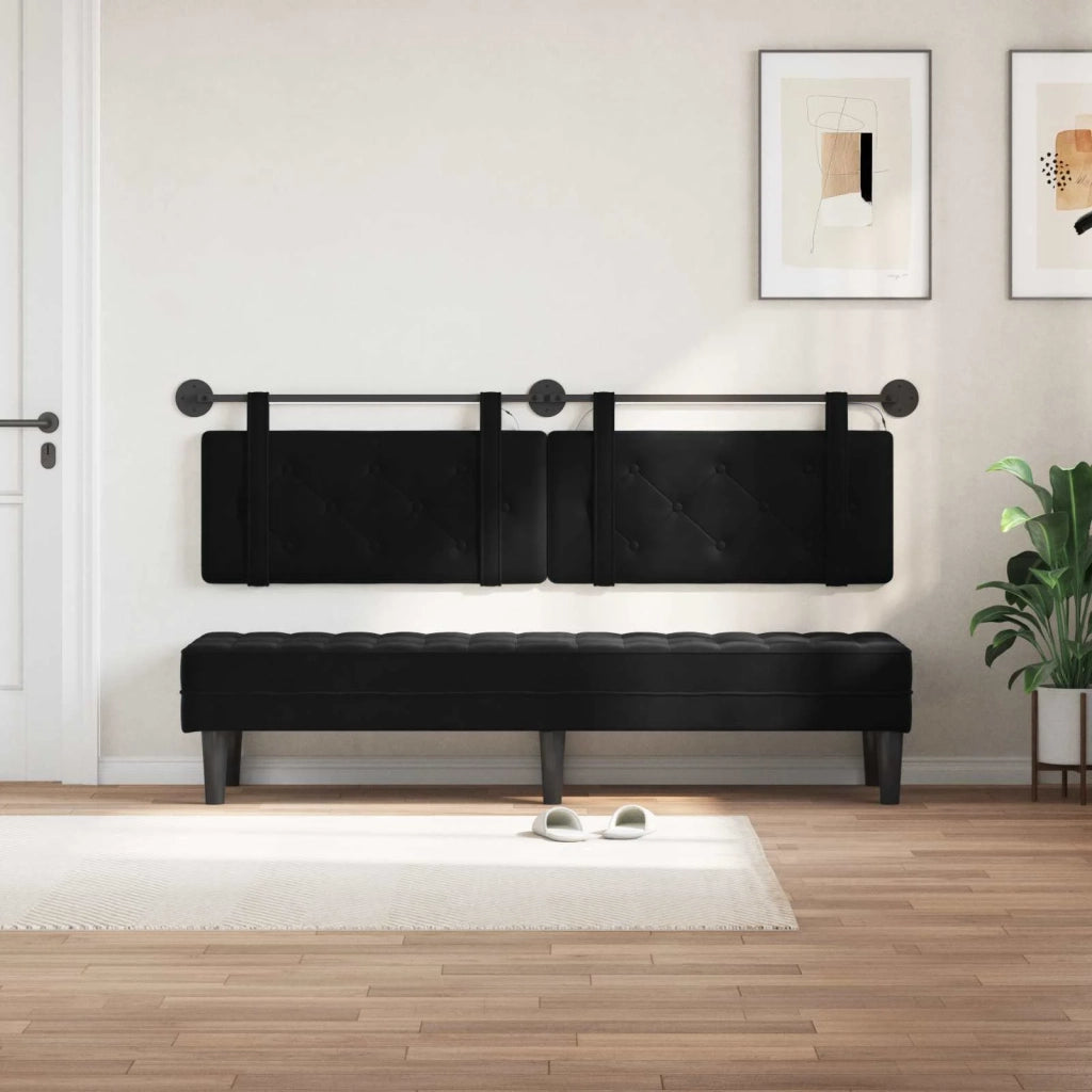 Testiera | Testata sospesa Con luce LED Nero Velluto