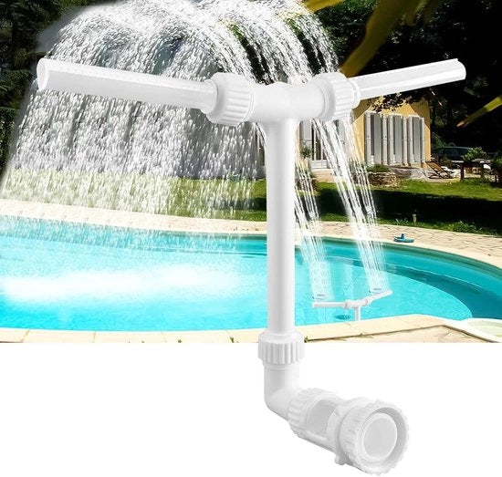 Fontana per piscina esterna | 360° regolabile doppio getto - bianco
