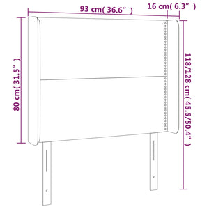 Testiera ad Orecchio Crema 93x16x118/128 cm in Tessuto