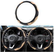 Stabilizzatore di guida universale per auto, antislip, proibito, guida ecologica, pelle microfibra, diametro 37-38 cm, stessi, stretch, colore copri volante (beige)