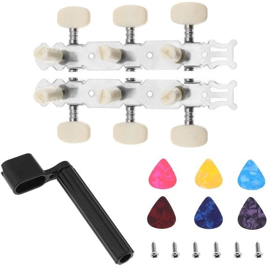 Accessori per chitarra classica - Chiavi di accordatura per chitarra - Avvolgitore di corde per chitarra - Inclusi plettre per chitarra - 2 pezzi - Ideali per chitarre acustiche - Kit completo per chitarra