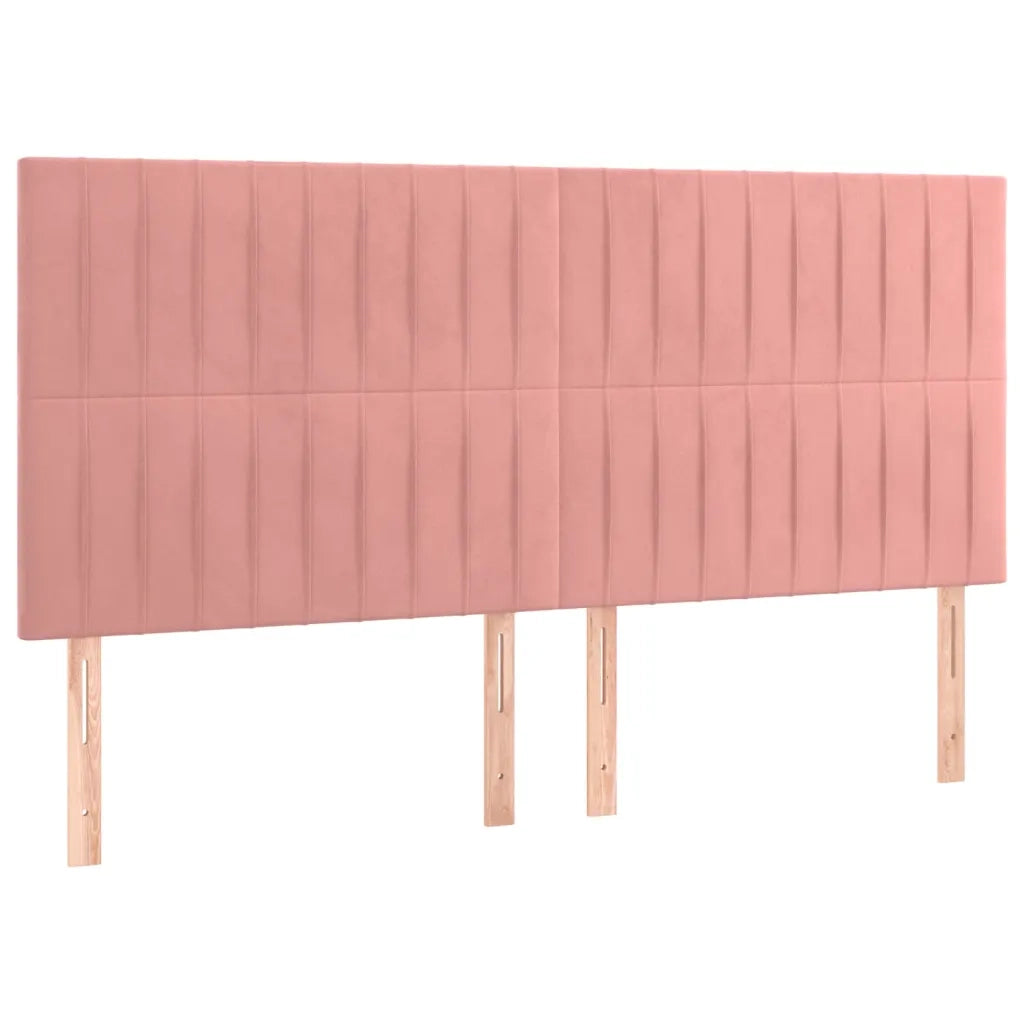Giroletto a Molle con Materasso Rosa 160x200 cm in Velluto