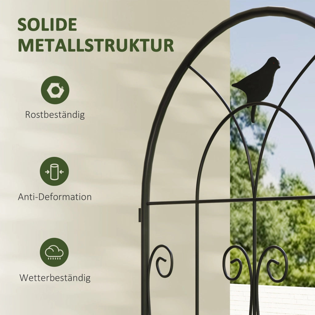 Supporto per piante rampicanti in metallo con design uccelli ¨C zephmum ¨C 2 pezzi 50x150 cm nero