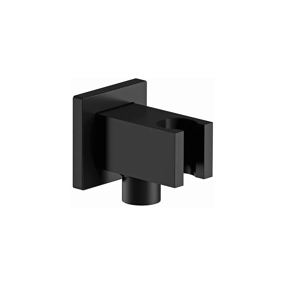 Presa acqua e supporto quadrato in ottone nero opaco