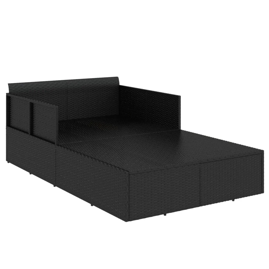 Lettino con Cuscini Nero 182x118x63 cm in Polyrattan CFW6708488