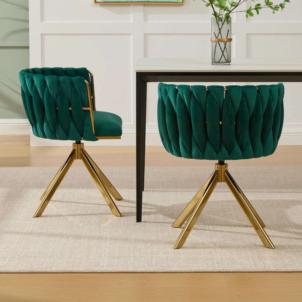 Poltrona in Velluto Girevole con Struttura in Metallo ¨C MINIMAL ¨C Set 2 Pezzi