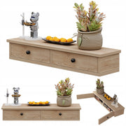 Mensola sospesa con ante, marrone chiaro, mobile da parete moderno in stile loft, 64 cm
