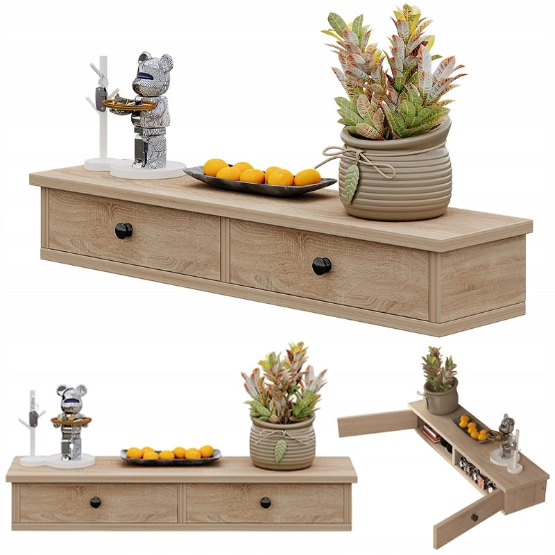 Mensola sospesa con ante, marrone chiaro, mobile da parete moderno in stile loft, 64 cm
