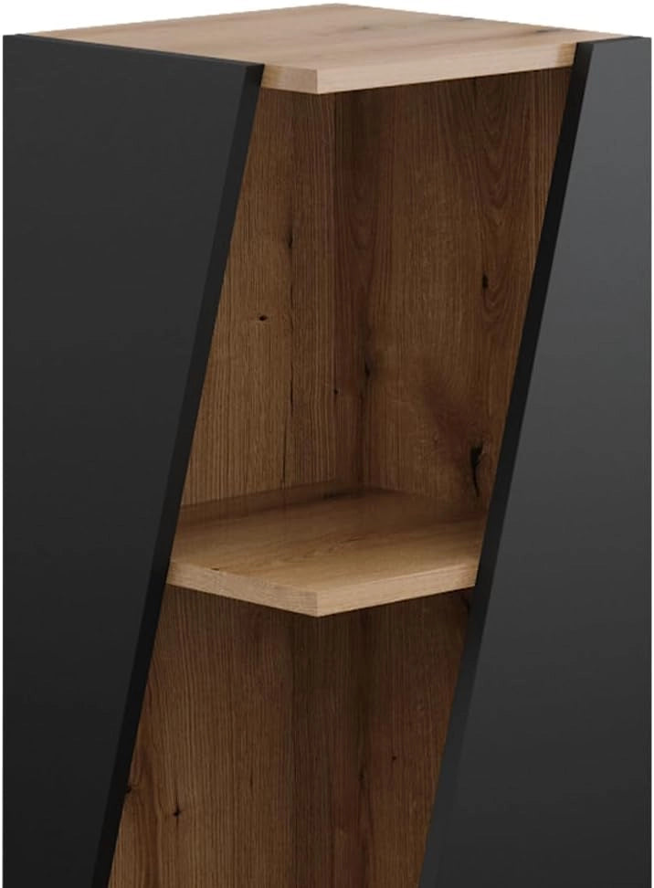 Mobiletto bagno Benno, Antracite, 31.6 x 70.5 cm con ripiani aperti, per la conservazione in bagno, combinabile con altri moduli