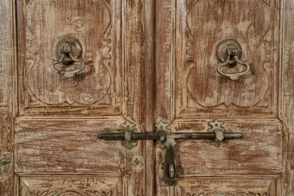 Biscottini Stipo Libreria in legno massiccio con porta antica Molto solido spazioso