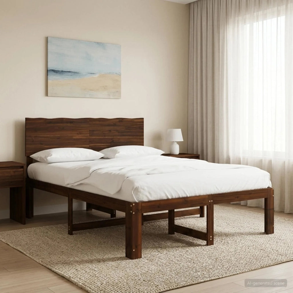 Letto matrimoniale con testiera ROSTOCK Marrone Scuro 3405416