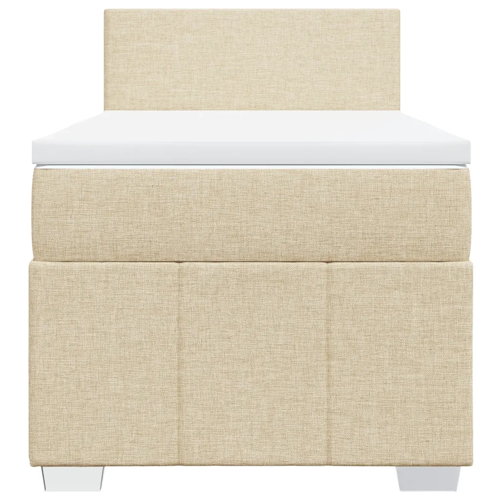 Giroletto a Molle con Materasso Crema 100x200 cm in Tessuto 3289277
