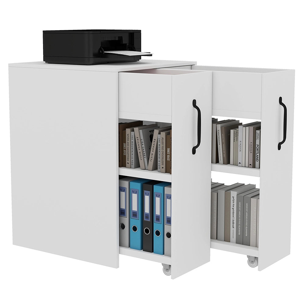 Armadio per documenti su ruote - Xylo - 52 x 50 x 75 cm - con scomparti e cassetti, reversibile, sicurezza anti-caduta