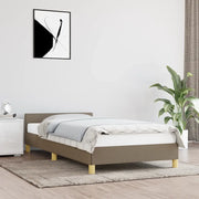 Giroletto con Testiera senza Materasso-Struttura Letto Tortora 80x200cm Tessuto 170373