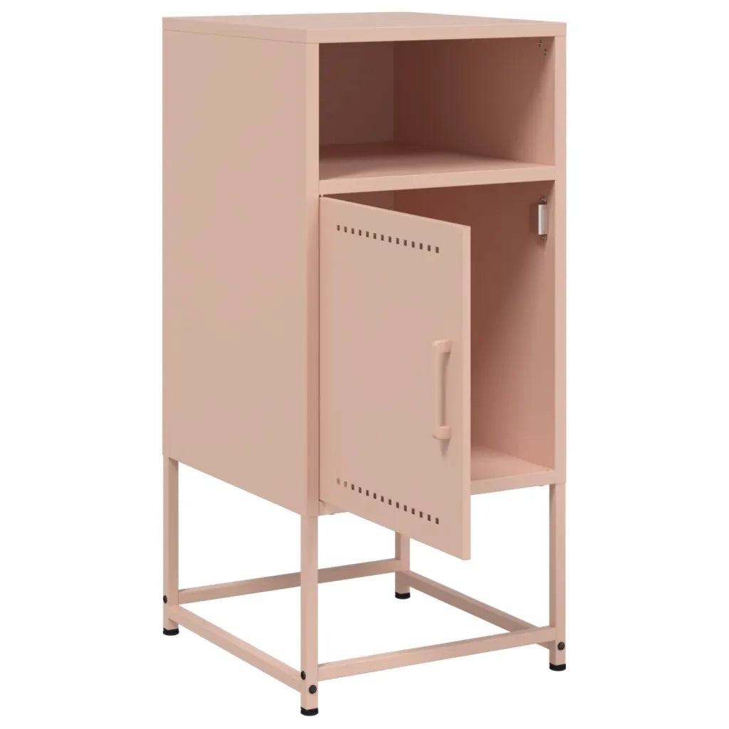 Comodino | Armadio da Notte | Mobiletto da notte Rosa 36x39x78 cm in Acciaio