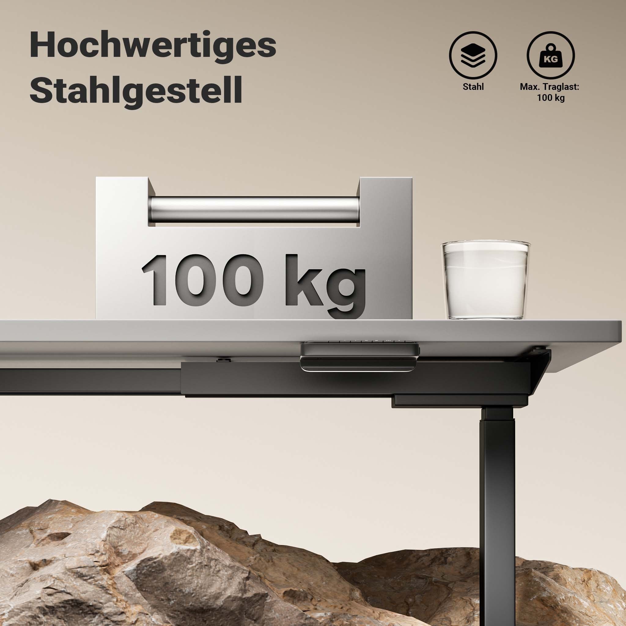 Telaio doppio motore per scrivania motorizzata max 100 kg regolabile in altezza 720-1200 mm, Standing desk