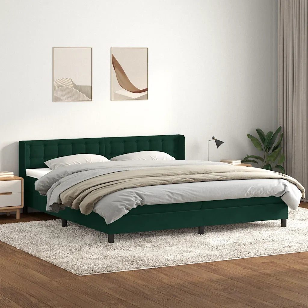 Giroletto a Molle con Materasso Verde Scuro 180x220 cm Velluto 3318504