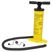 Trade Shop - Pompa A Mano A Doppia Azione 51cm Gonfiatore Manuale Giallo Con Tubo 2 Adattatori 016972 -