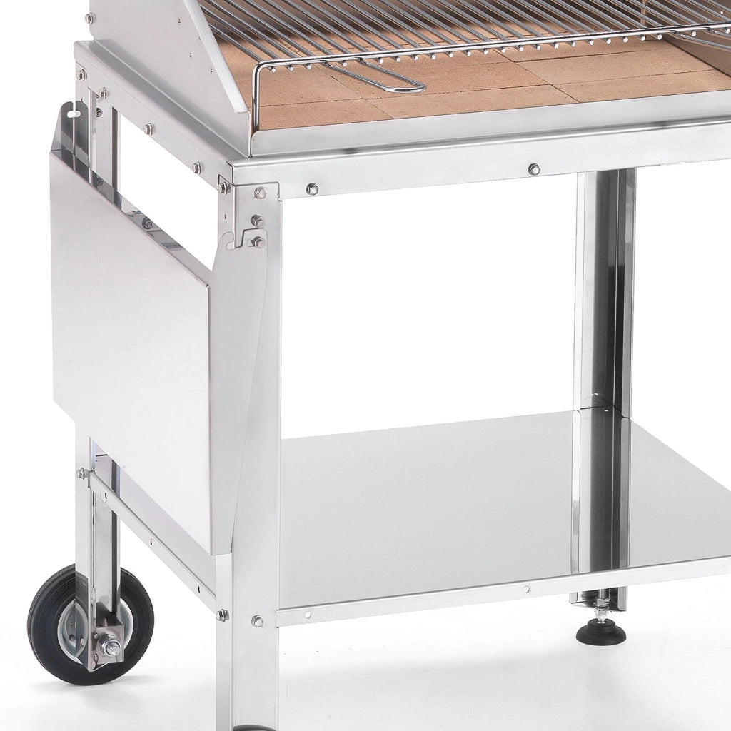 Barbecue a Legna o Carbone Ompagrill Graticola in Tondino di Acciaio Cromato Rivestimento Interno Refrattario e