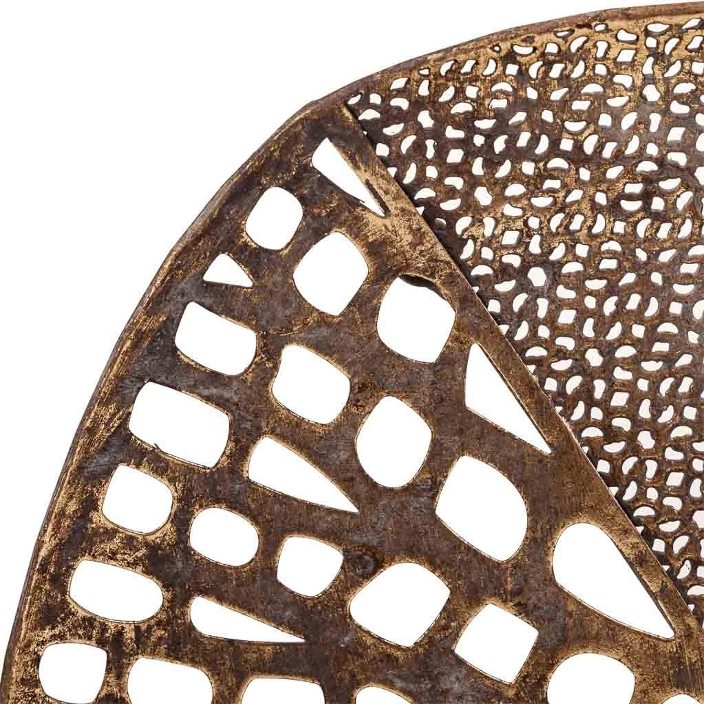 Decoro foglia metallo dorato 38x34,5x4,5h