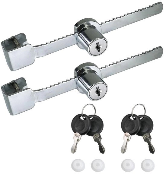 Tandwielslot con 4 chiavi - Slot per vetrine - Slot per terrazze - Resistenente allo shock - Raccordo in zinco duraturo - Slot in vetro