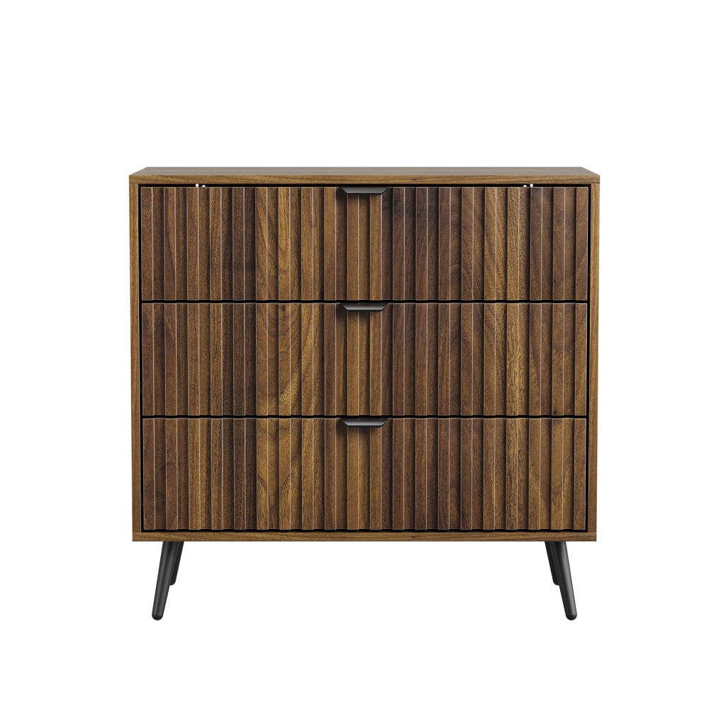 Cassettiera 80x39x78 cm con 3 cassetti in MDF noce