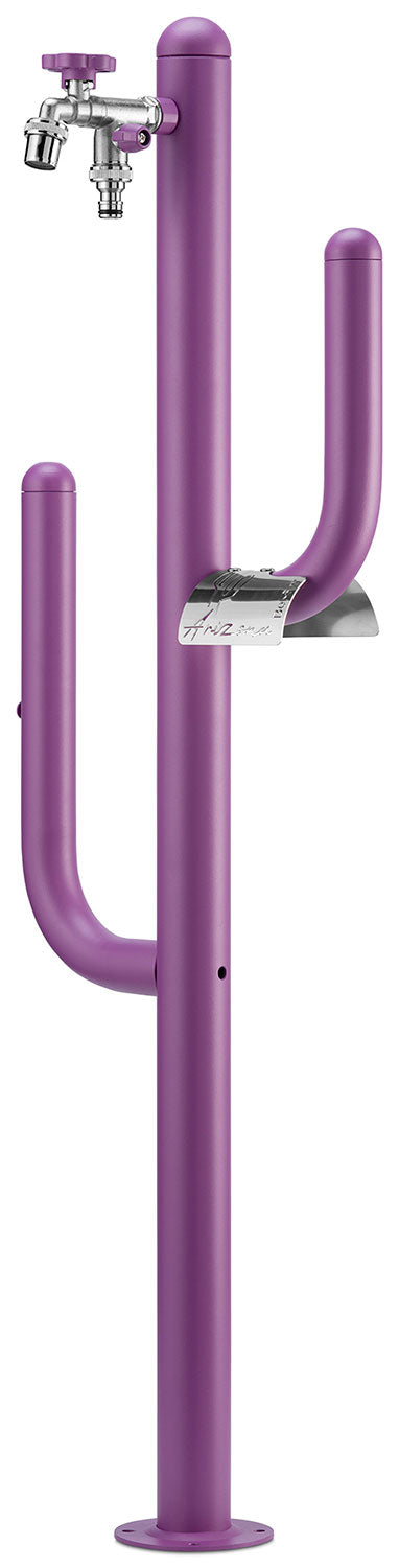 Fontana a Colonna Rubinetto Doppio in Ottone e Porta Tubo Arizona Belfer 42/ARZ Viola