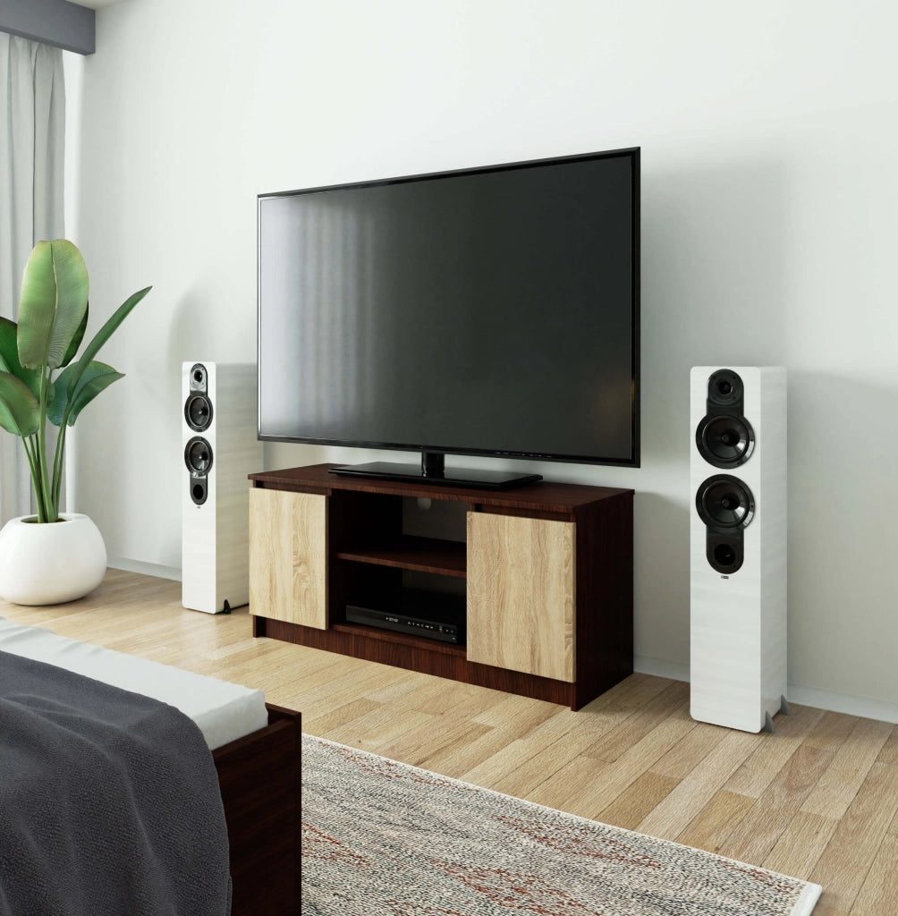 Mobile TV AKORD Wengé 120 cm 2 ante inserto frontale Sonoma Quercia 120x40x55 cm