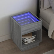 vidaXL Comodino con LED Infinity Rovere Sonoma 40x40x50 cm