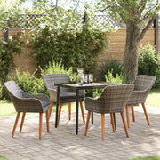 Set da Pranzo per Giardino con cuscino 5 pcs Grigio polyrattan 3261678