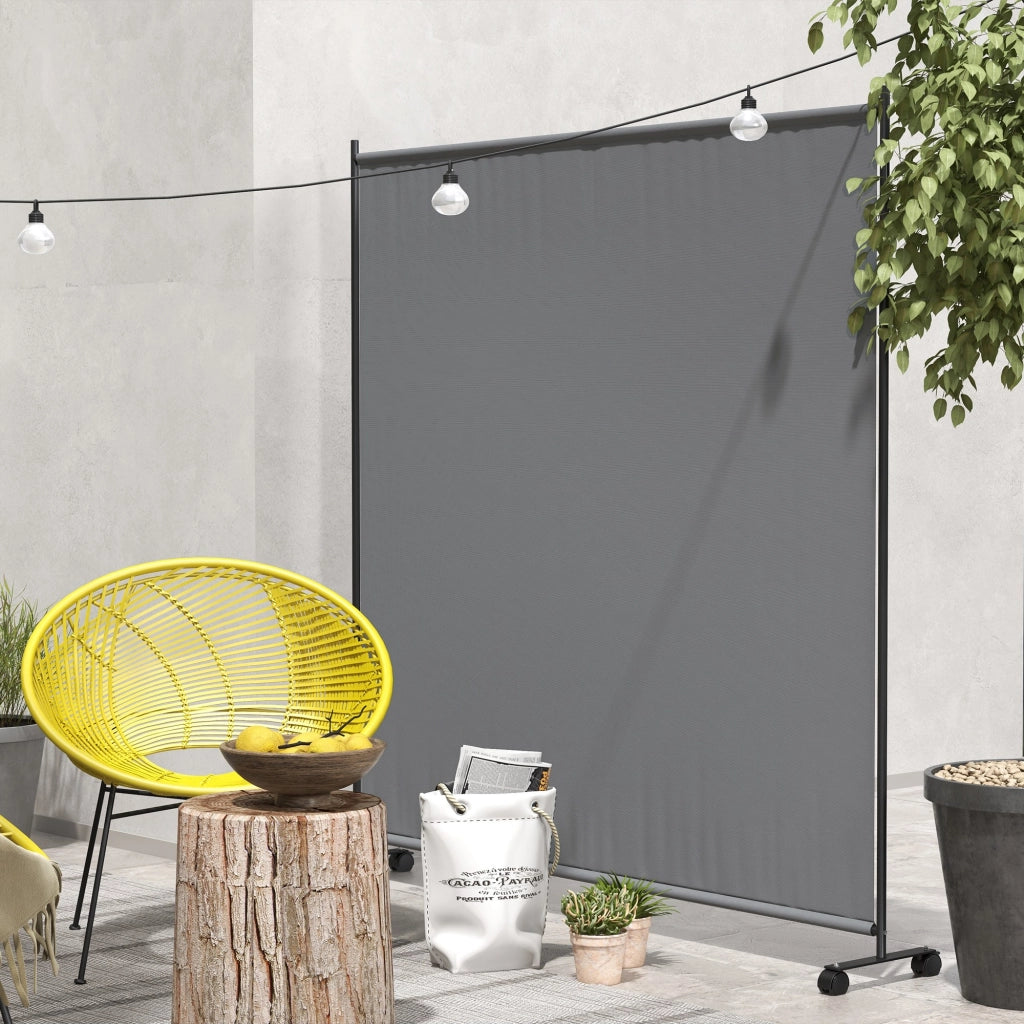 Paravento da esterno per giardino, terrazza e balcone con ruote ¨C zephmum ¨C grigio 183x30x181 cm