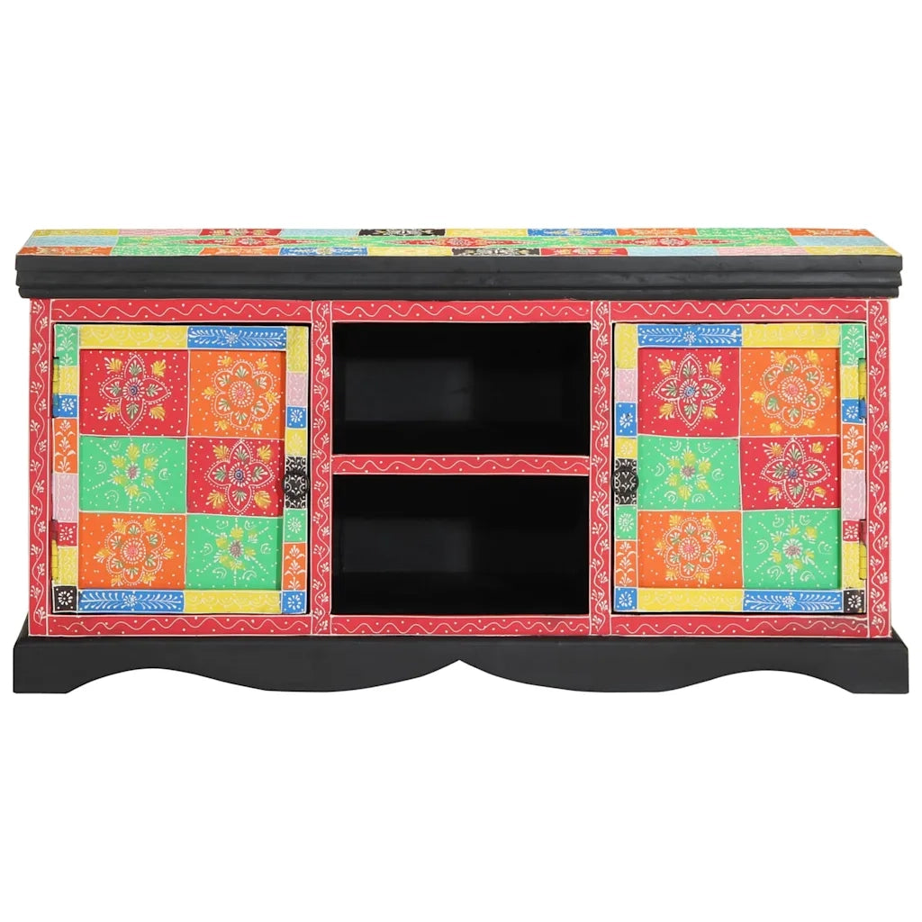 Mobile TV-Credenza per TV-Console TV Multicolore 100 x 35 x 50 cm Legno massello di mango