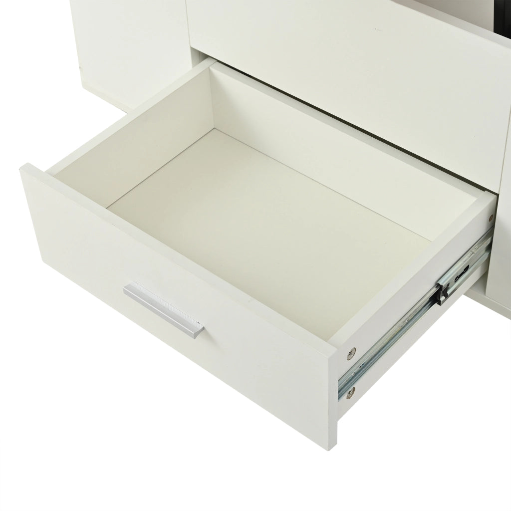 TAVOLO da caffè sollevabile 100x50 cm Bianco e effetto legno con 4 sgabelli