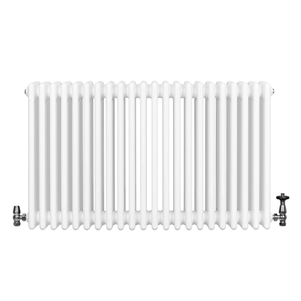 Radiatore Tradizionale 4 Colonne Orizzontale Riscaldamento Bianco & Valvole 600x1010 mm