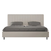 ityhome Letto matrimoniale king size senza rete imbottito 190x190 similpelle tortora Agueda