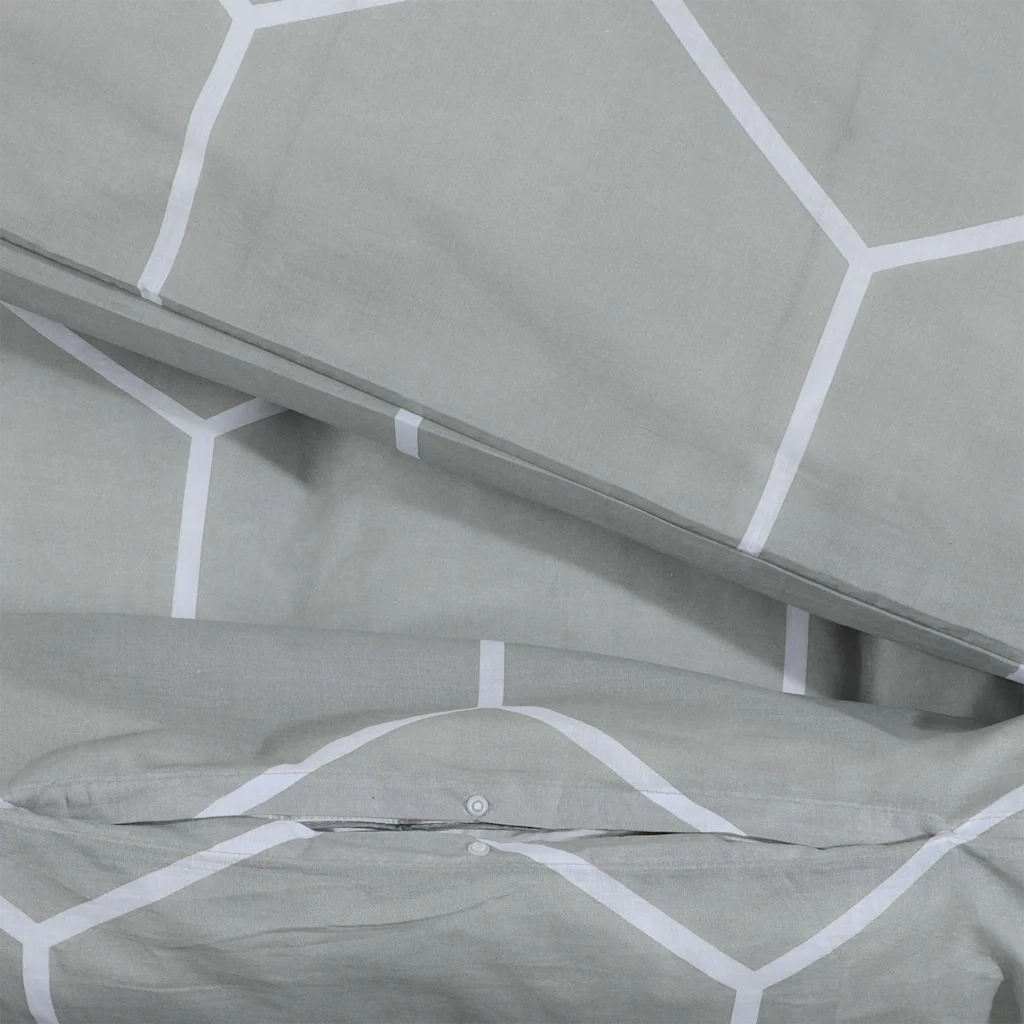 Set Copripiumino Grigio 155x220 cm in Cotone