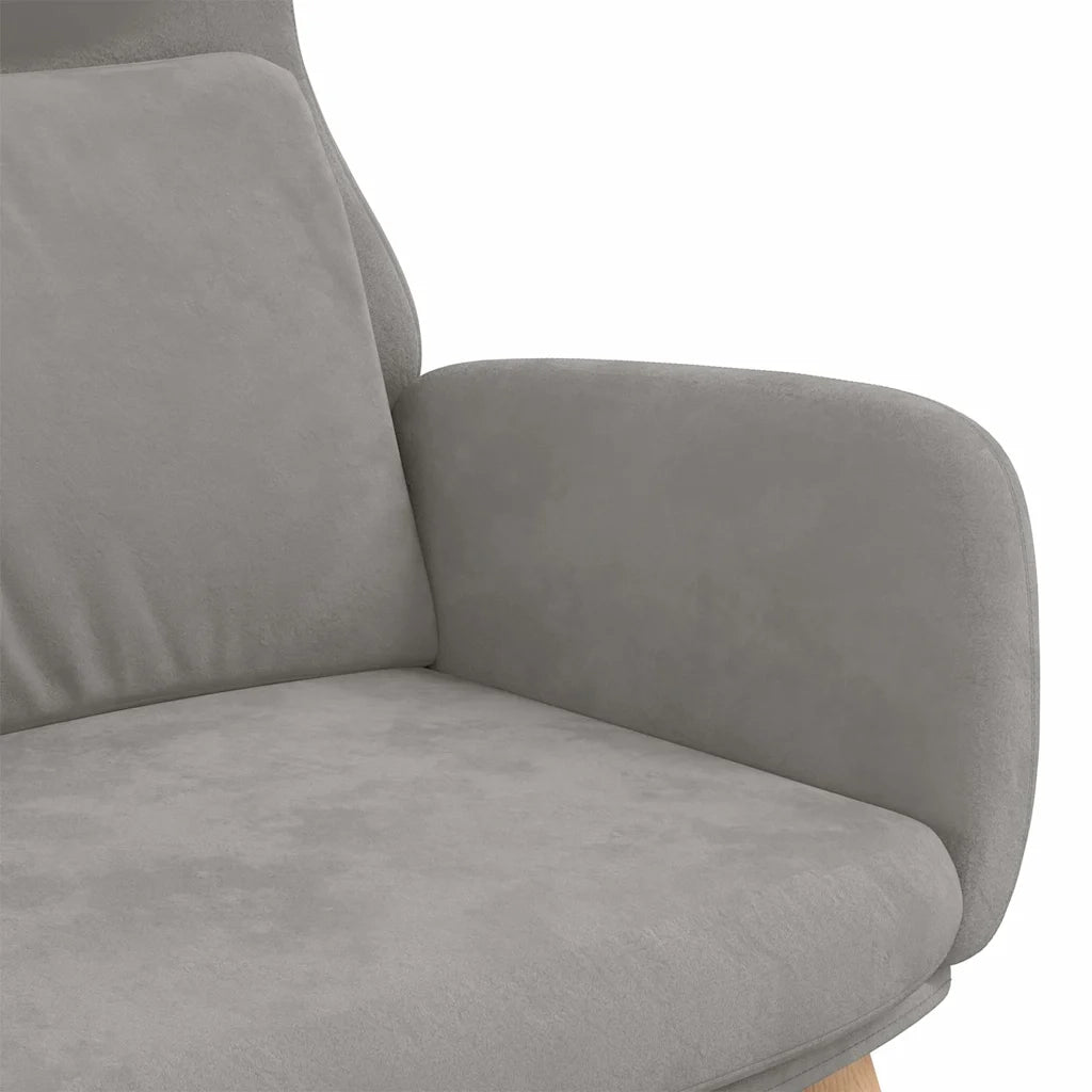 Divano Sedia-Poltrona Relax Grigio Chiaro in Velluto 416694