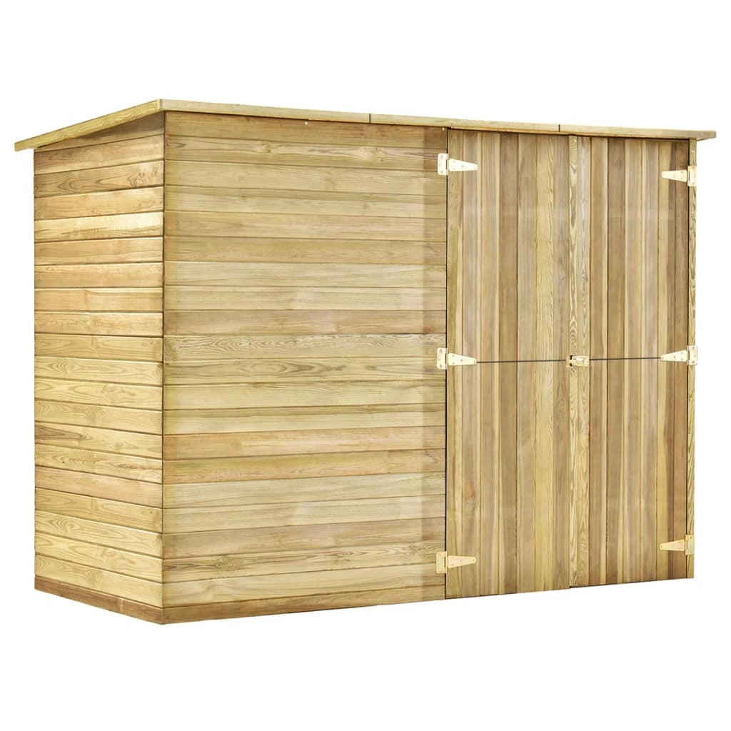 Casetta da giardino baita ripostiglio casetta da esterno robusta casetta per attrezzi 232 x 110 x 170 cm legno di pino impregnato marrone 02_0022161