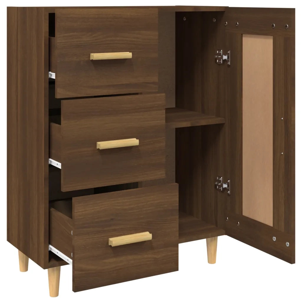 Credenza Rovere Marrone 69,5x34x90 cm in Legno Multistrato 817371
