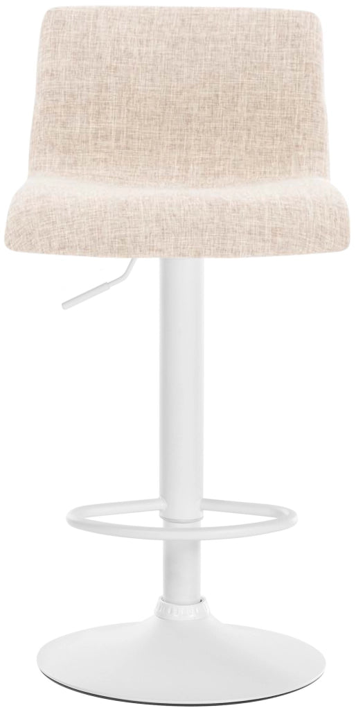 Sgabello HOVER in tessuto crema,Metallo bianco opaco