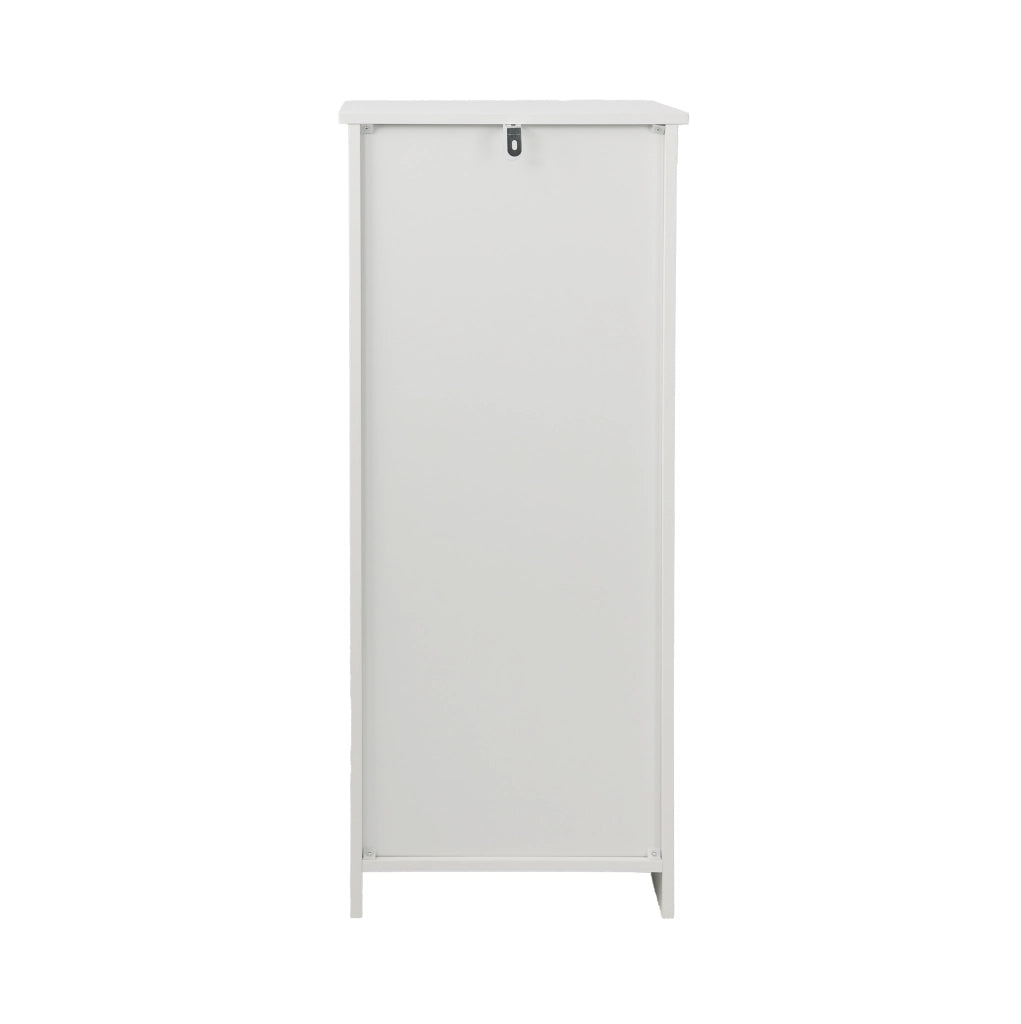 Mobiletto da Bagno Bianco con Persiane, Mobile Salvaspazio Multistrato in MDF e Truciolato