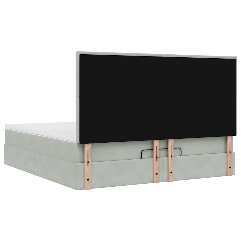 Struttura Letto Pouf con Materassi 200x200 cm Velluto 3313421