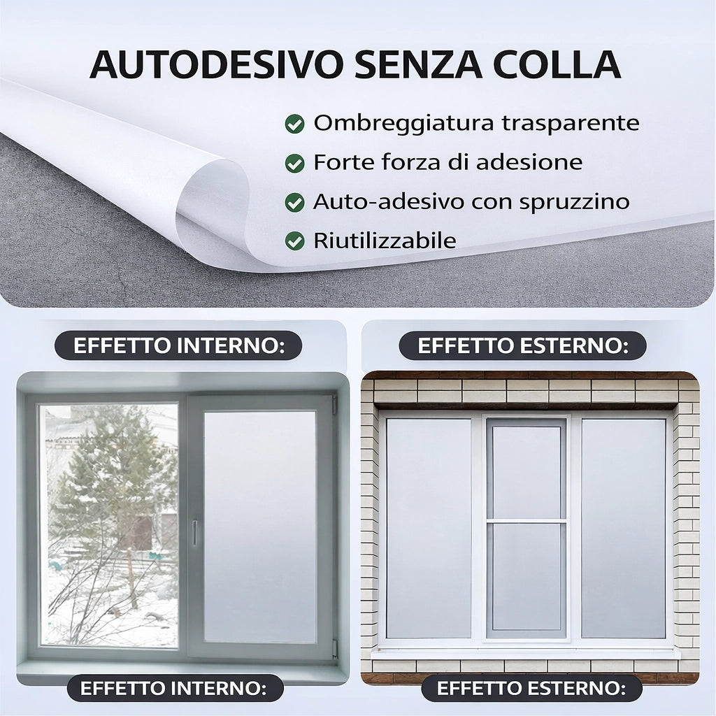Pellicola Adesiva Vetri Privacy 45x200 cm Decorativa per Finestre e Porte 10111